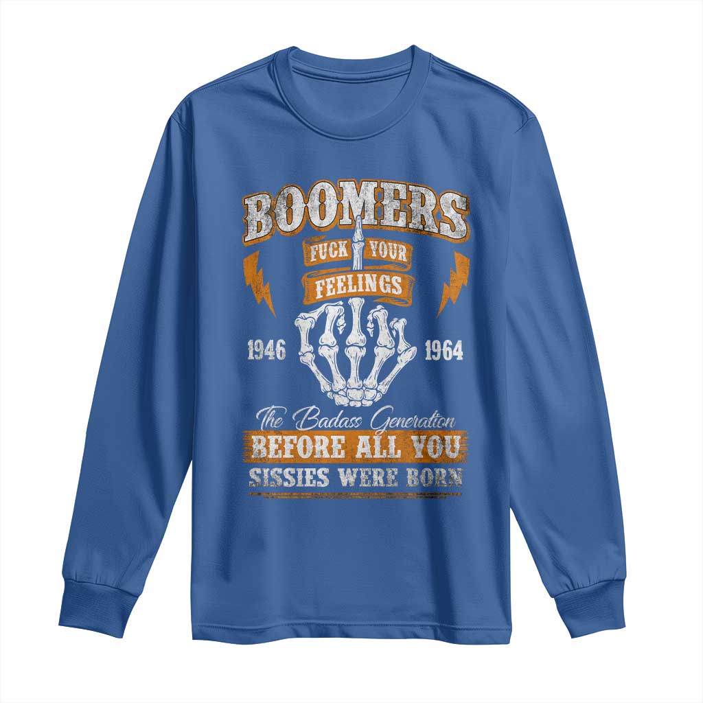 Vintage Boomers Generation Long Sleeve Shirt Before All You Sissie Were Born Skeleton Hand - Wonder Print Shop