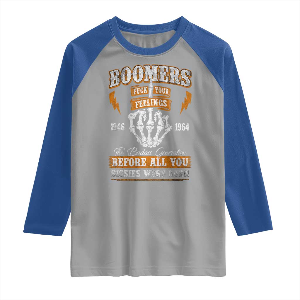 Vintage Boomers Generation Raglan Shirt Before All You Sissie Were Born Skeleton Hand - Wonder Print Shop