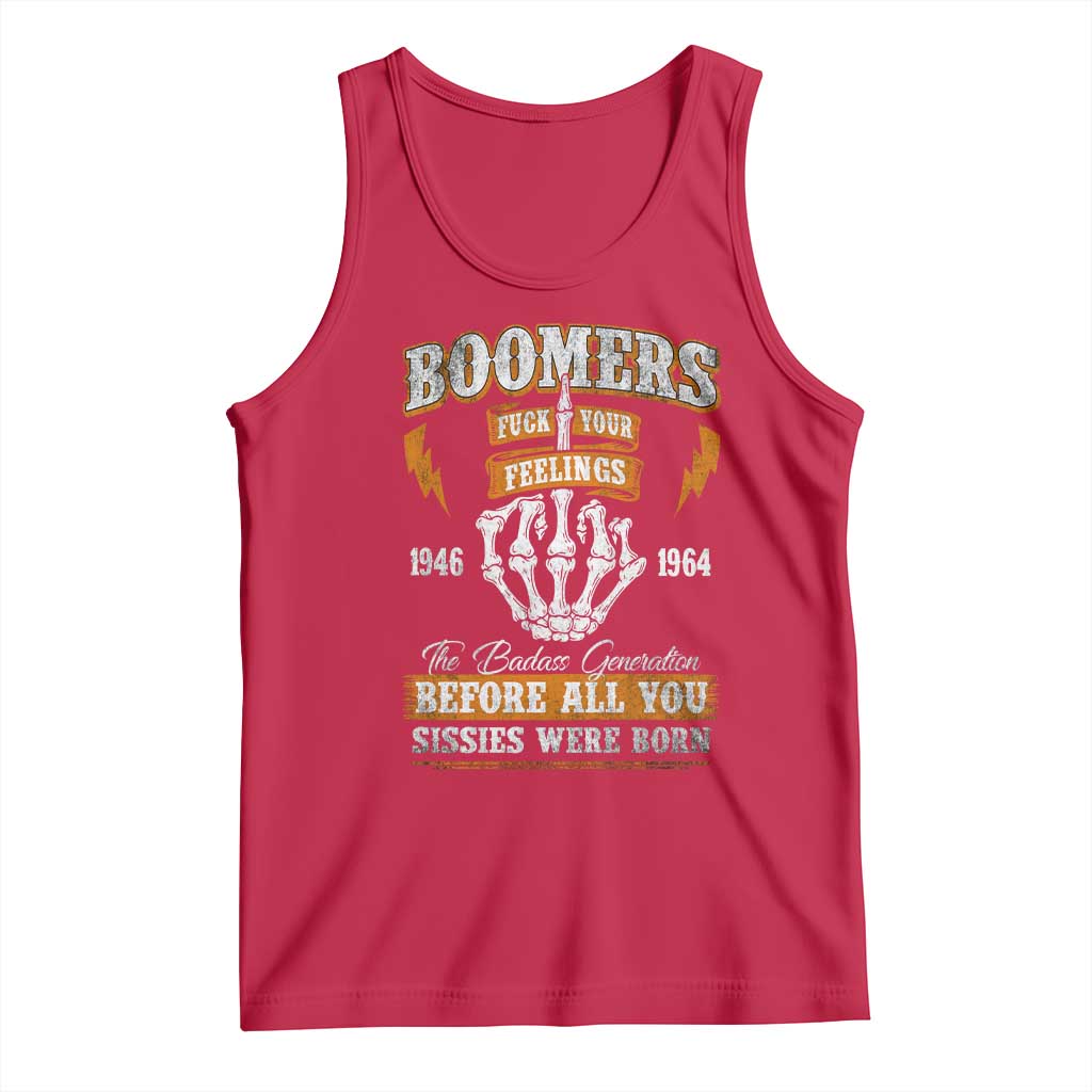 Vintage Boomers Generation Tank Top Before All You Sissie Were Born Skeleton Hand - Wonder Print Shop