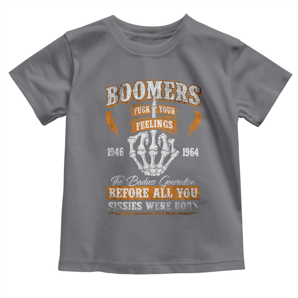 Vintage Boomers Generation Toddler T Shirt Before All You Sissie Were Born Skeleton Hand - Wonder Print Shop