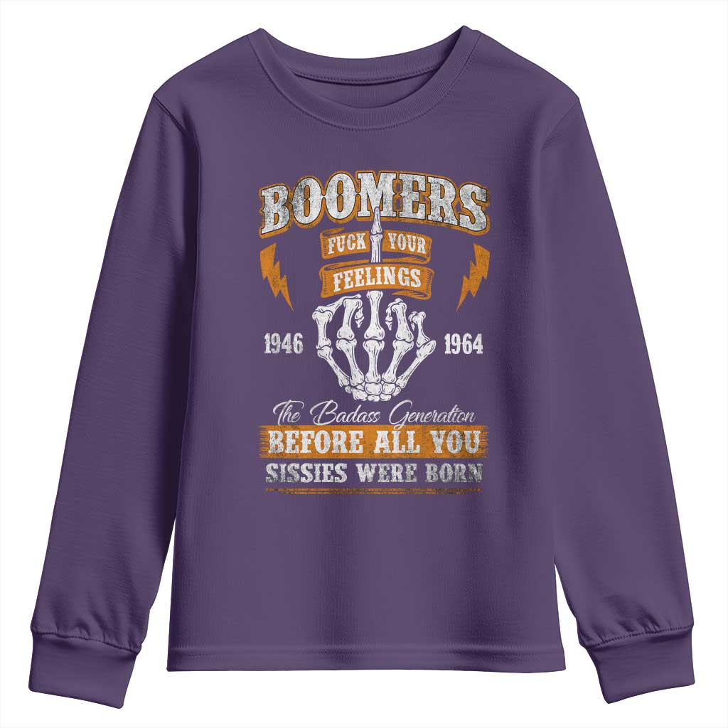 Vintage Boomers Generation Youth Sweatshirt Before All You Sissie Were Born Skeleton Hand - Wonder Print Shop