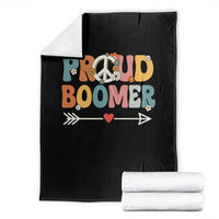 Proud Boomer Throw Blanket Boomers Generation Peace Sign Hippie 50s 60s - Wonder Print Shop