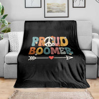 Proud Boomer Throw Blanket Boomers Generation Peace Sign Hippie 50s 60s - Wonder Print Shop