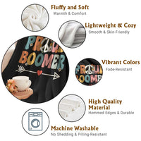 Proud Boomer Throw Blanket Boomers Generation Peace Sign Hippie 50s 60s - Wonder Print Shop