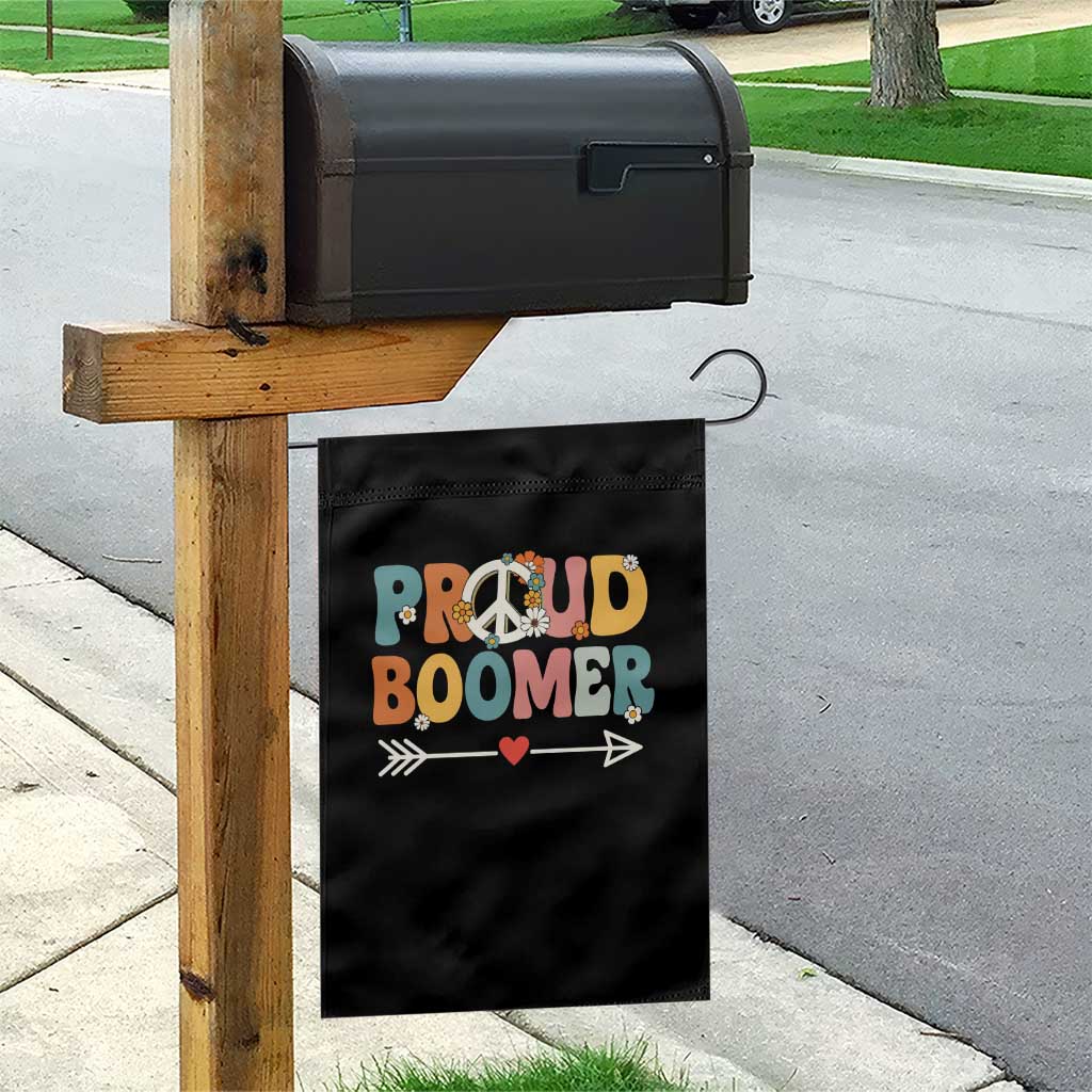 Proud Boomer Garden Flag Boomers Generation Peace Sign Hippie 50s 60s - Wonder Print Shop