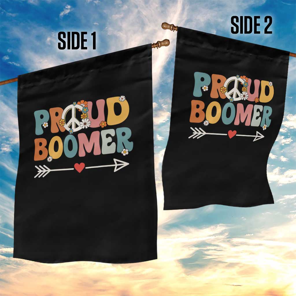 Proud Boomer Garden Flag Boomers Generation Peace Sign Hippie 50s 60s - Wonder Print Shop