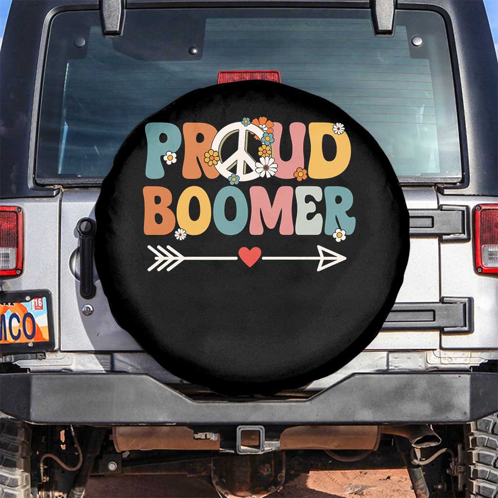 Proud Boomer Spare Tire Cover Boomers Generation Peace Sign Hippie 50s 60s - Wonder Print Shop