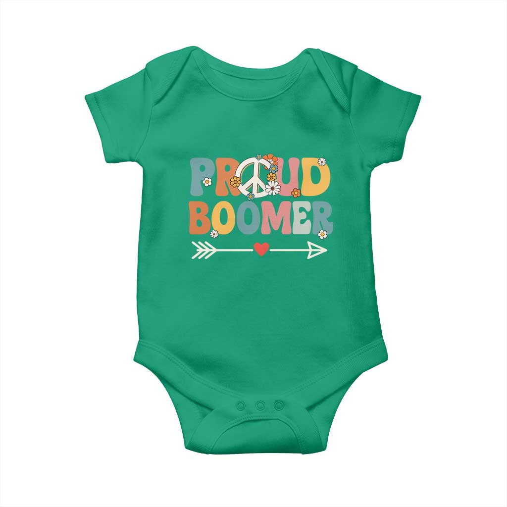 Proud Boomer Baby Onesie Boomers Generation Peace Sign Hippie 50s 60s - Wonder Print Shop