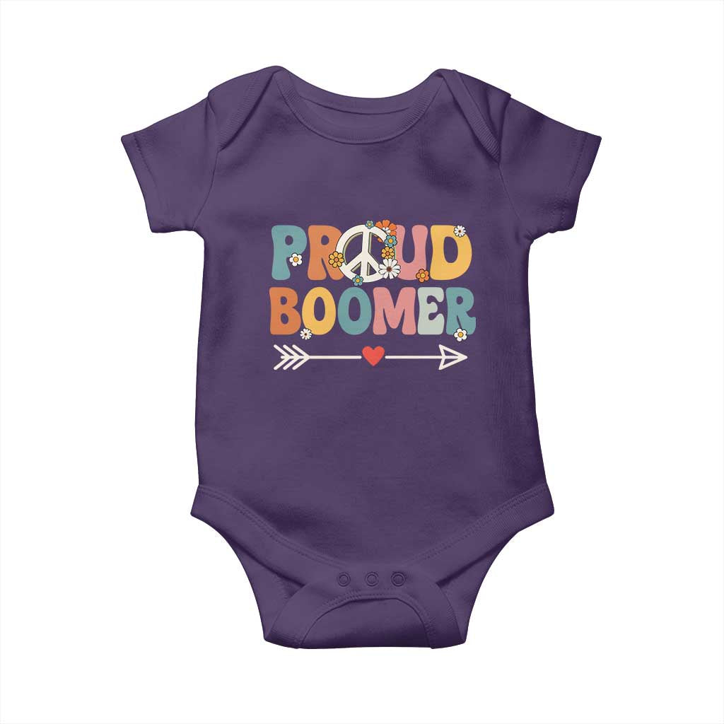 Proud Boomer Baby Onesie Boomers Generation Peace Sign Hippie 50s 60s - Wonder Print Shop