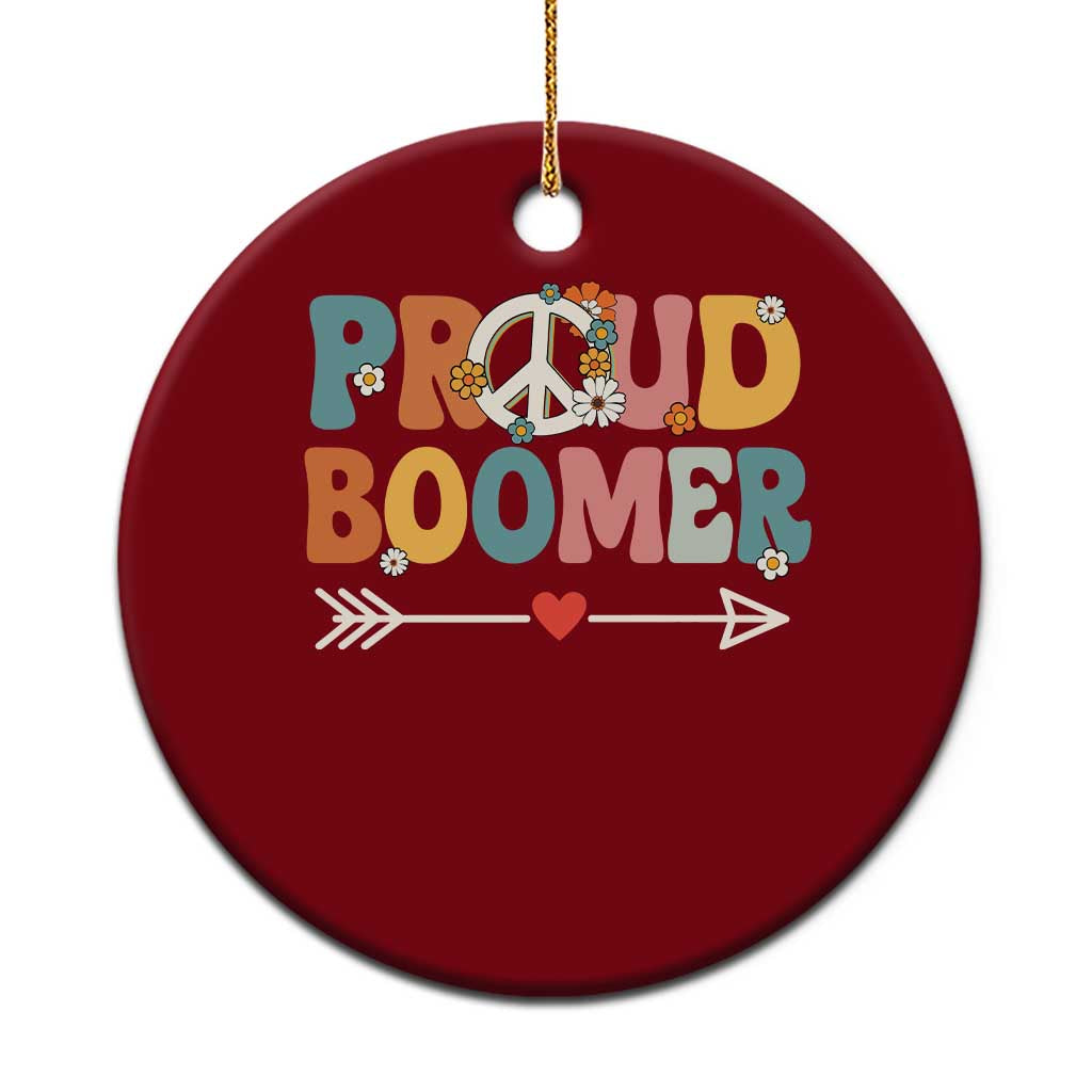 Proud Boomer Ceramic Ornament Boomers Generation Peace Sign Hippie 50s 60s - Wonder Print Shop