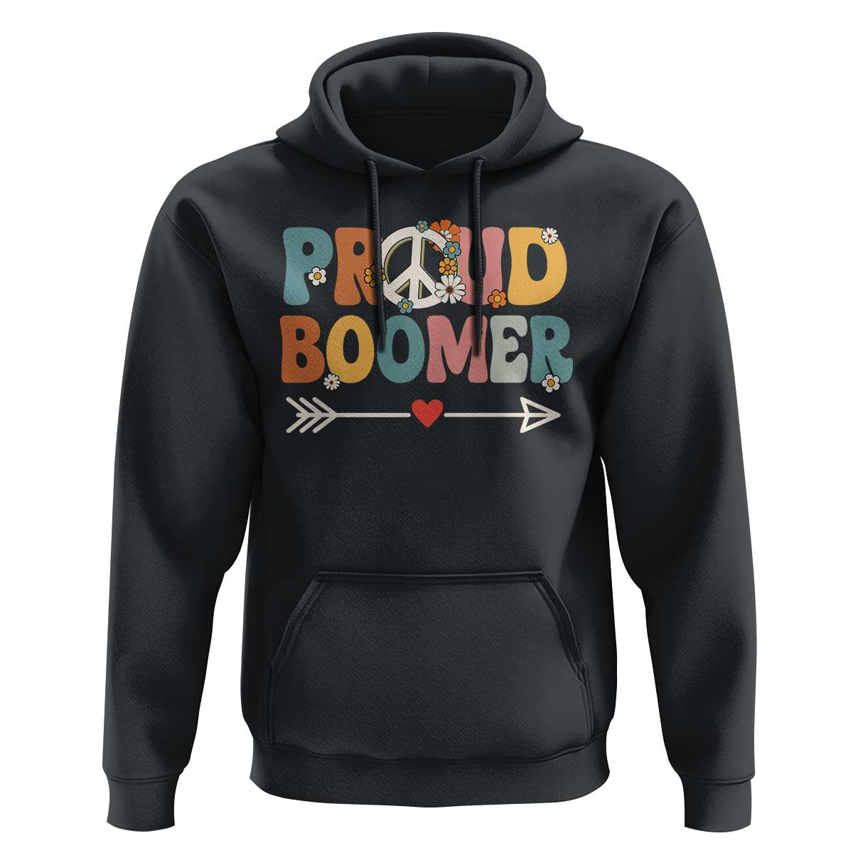 Proud Boomer Hoodie Boomers Generation Peace Sign Hippie 50s 60s - Wonder Print Shop