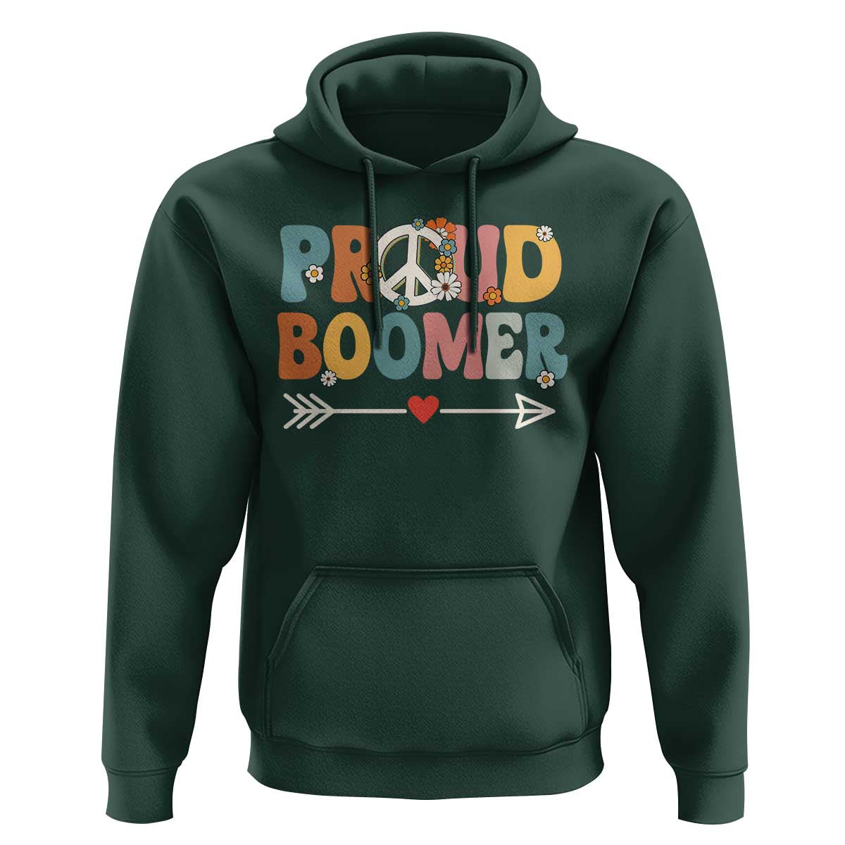 Proud Boomer Hoodie Boomers Generation Peace Sign Hippie 50s 60s - Wonder Print Shop