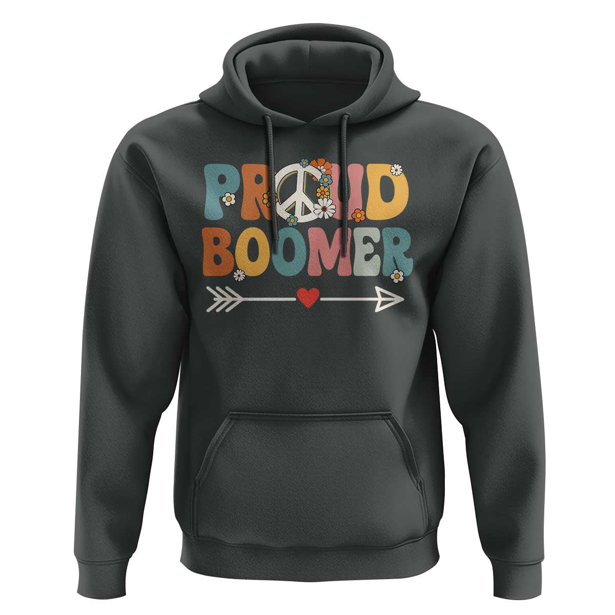 Proud Boomer Hoodie Boomers Generation Peace Sign Hippie 50s 60s - Wonder Print Shop