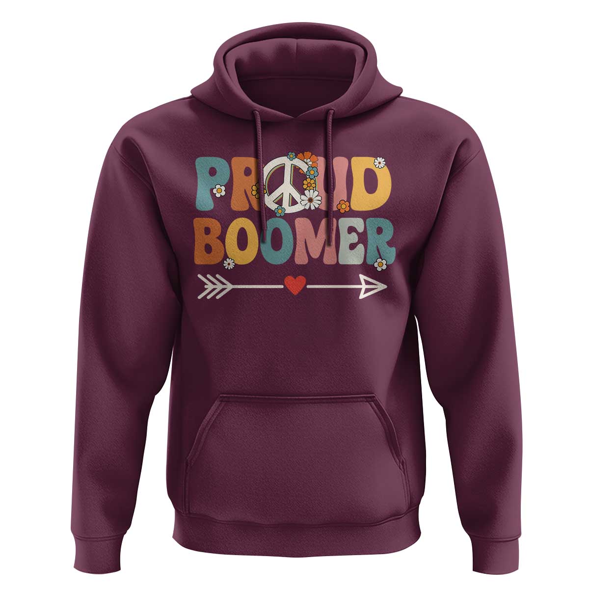 Proud Boomer Hoodie Boomers Generation Peace Sign Hippie 50s 60s - Wonder Print Shop