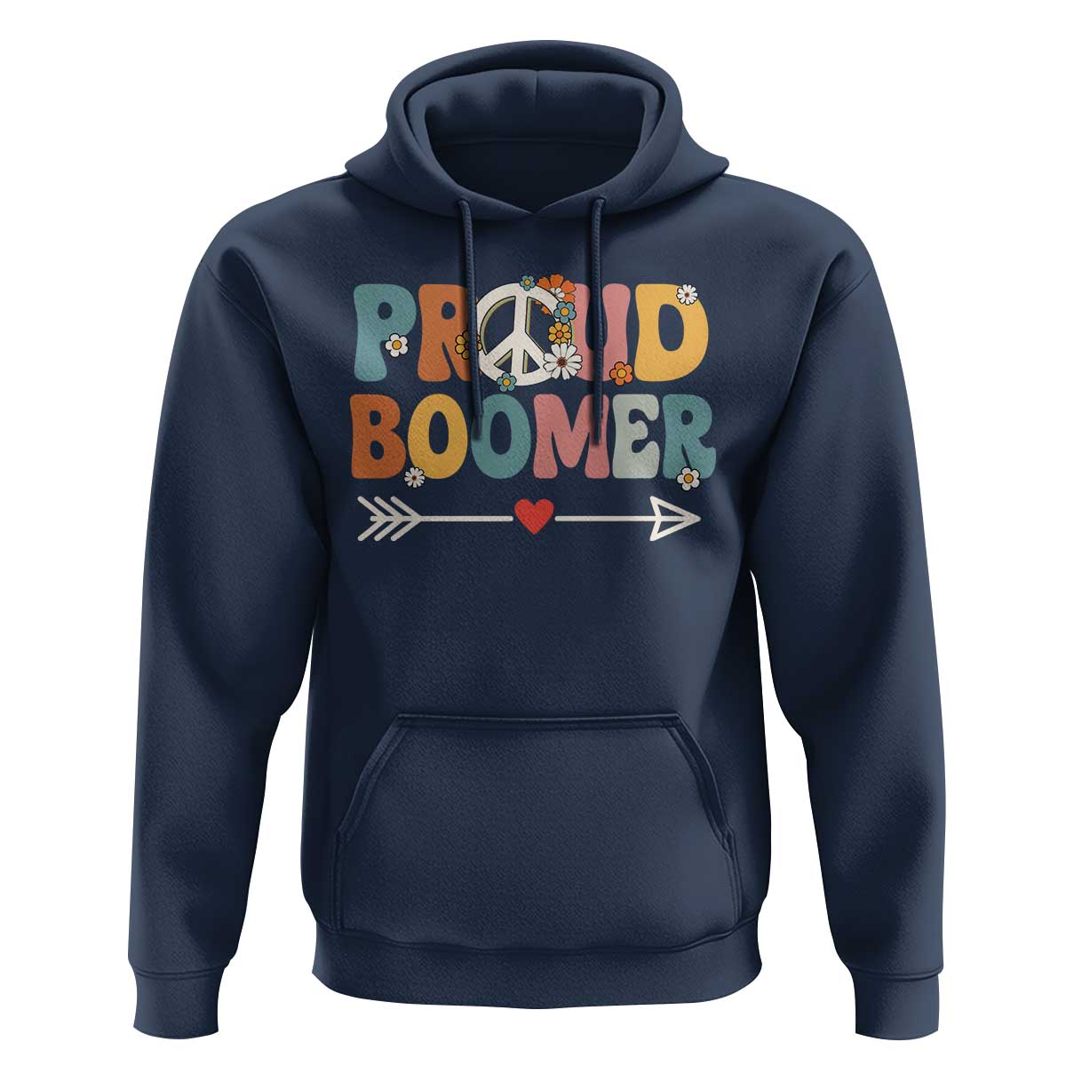 Proud Boomer Hoodie Boomers Generation Peace Sign Hippie 50s 60s - Wonder Print Shop