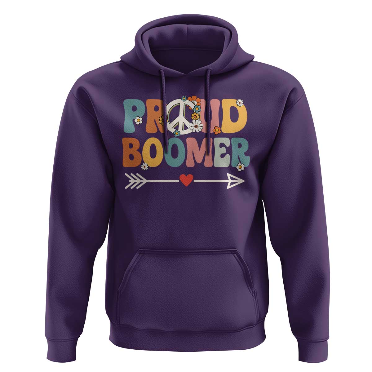 Proud Boomer Hoodie Boomers Generation Peace Sign Hippie 50s 60s - Wonder Print Shop