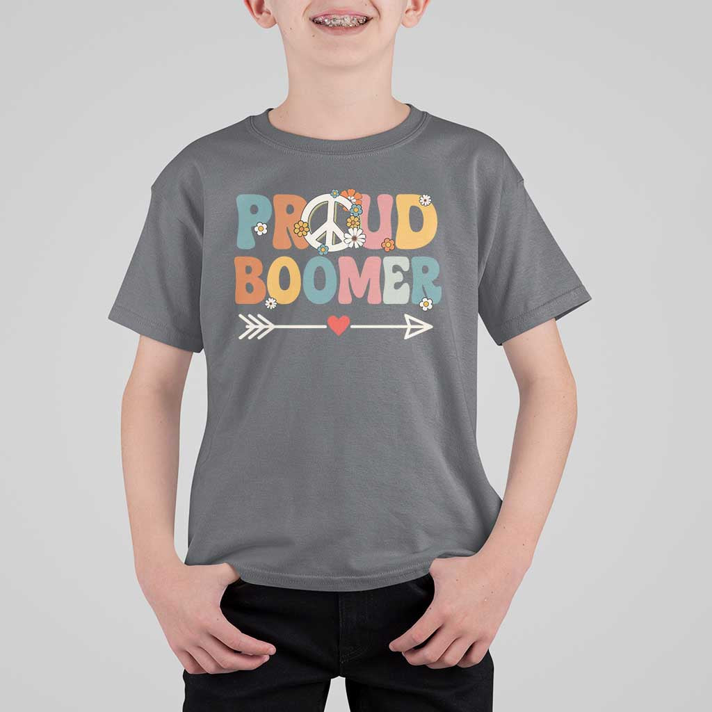 Proud Boomer T Shirt For Kid Boomers Generation Peace Sign Hippie 50s 60s - Wonder Print Shop