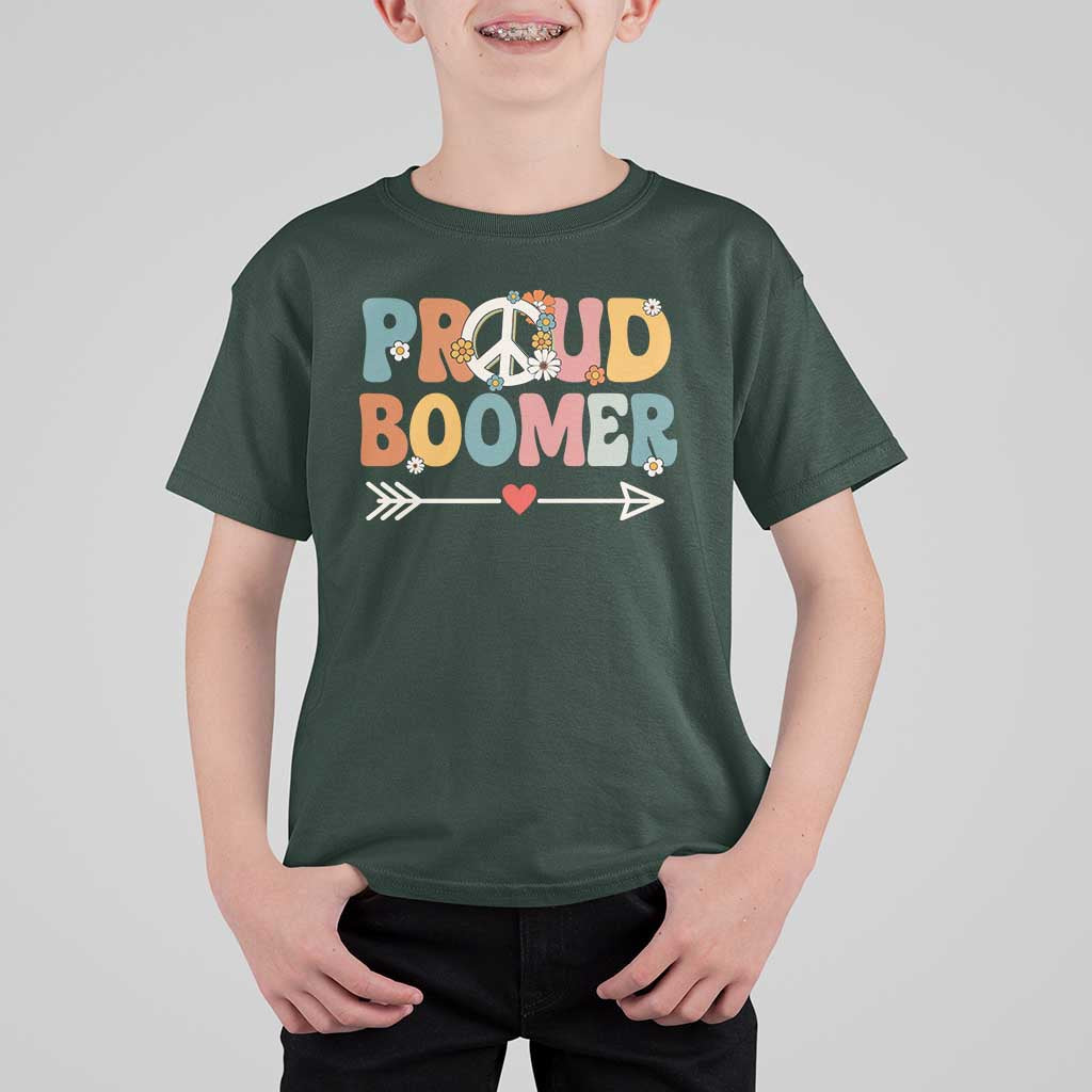 Proud Boomer T Shirt For Kid Boomers Generation Peace Sign Hippie 50s 60s - Wonder Print Shop