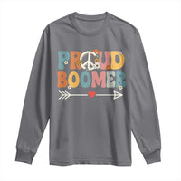 Proud Boomer Long Sleeve Shirt Boomers Generation Peace Sign Hippie 50s 60s - Wonder Print Shop