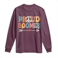 Proud Boomer Long Sleeve Shirt Boomers Generation Peace Sign Hippie 50s 60s - Wonder Print Shop