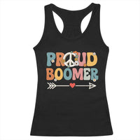 Proud Boomer Racerback Tank Top Boomers Generation Peace Sign Hippie 50s 60s - Wonder Print Shop