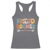 Proud Boomer Racerback Tank Top Boomers Generation Peace Sign Hippie 50s 60s - Wonder Print Shop