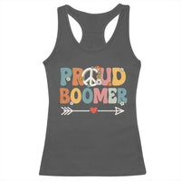Proud Boomer Racerback Tank Top Boomers Generation Peace Sign Hippie 50s 60s - Wonder Print Shop