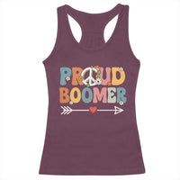 Proud Boomer Racerback Tank Top Boomers Generation Peace Sign Hippie 50s 60s - Wonder Print Shop