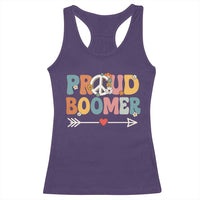 Proud Boomer Racerback Tank Top Boomers Generation Peace Sign Hippie 50s 60s - Wonder Print Shop
