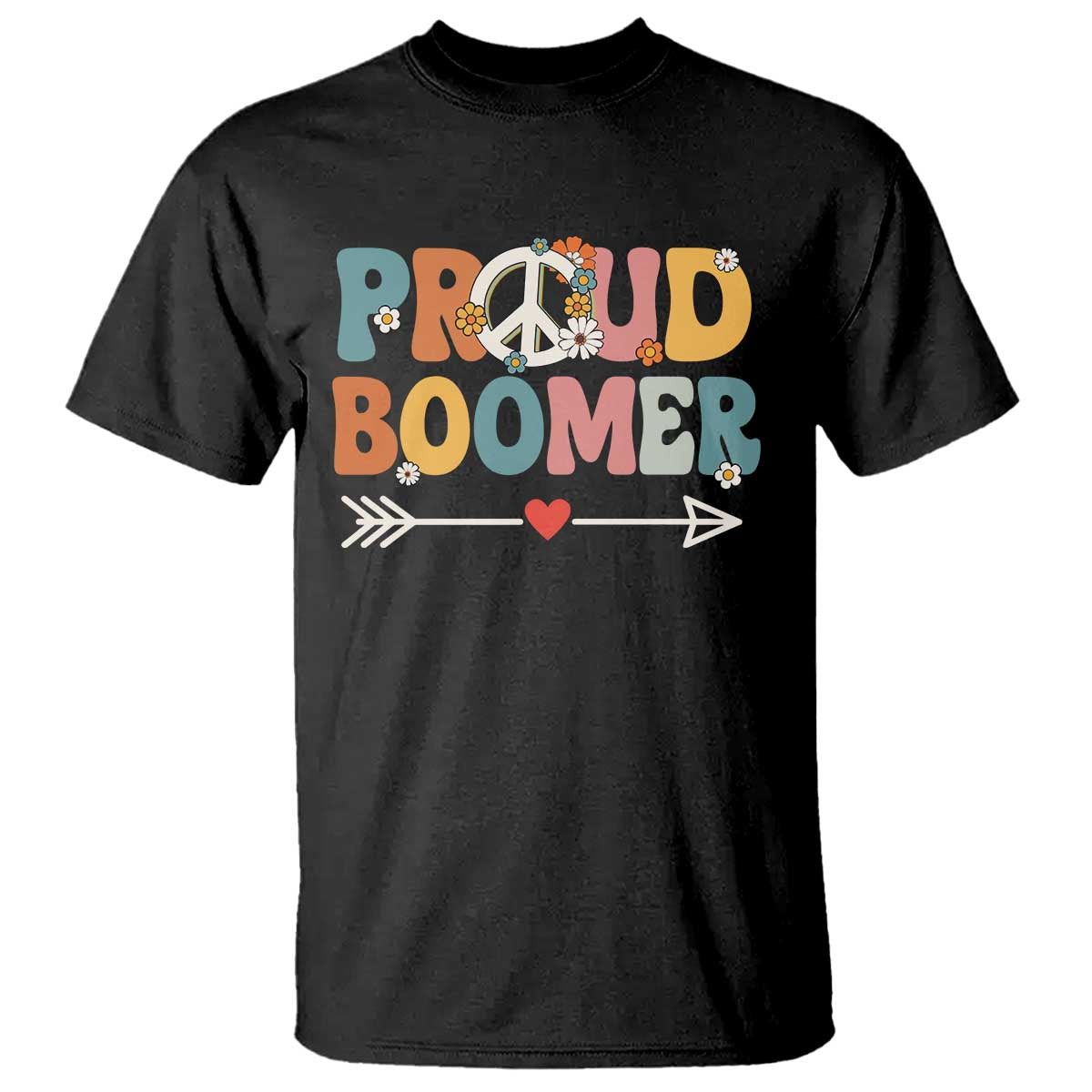 Proud Boomer T Shirt Boomers Generation Peace Sign Hippie 50s 60s - Wonder Print Shop