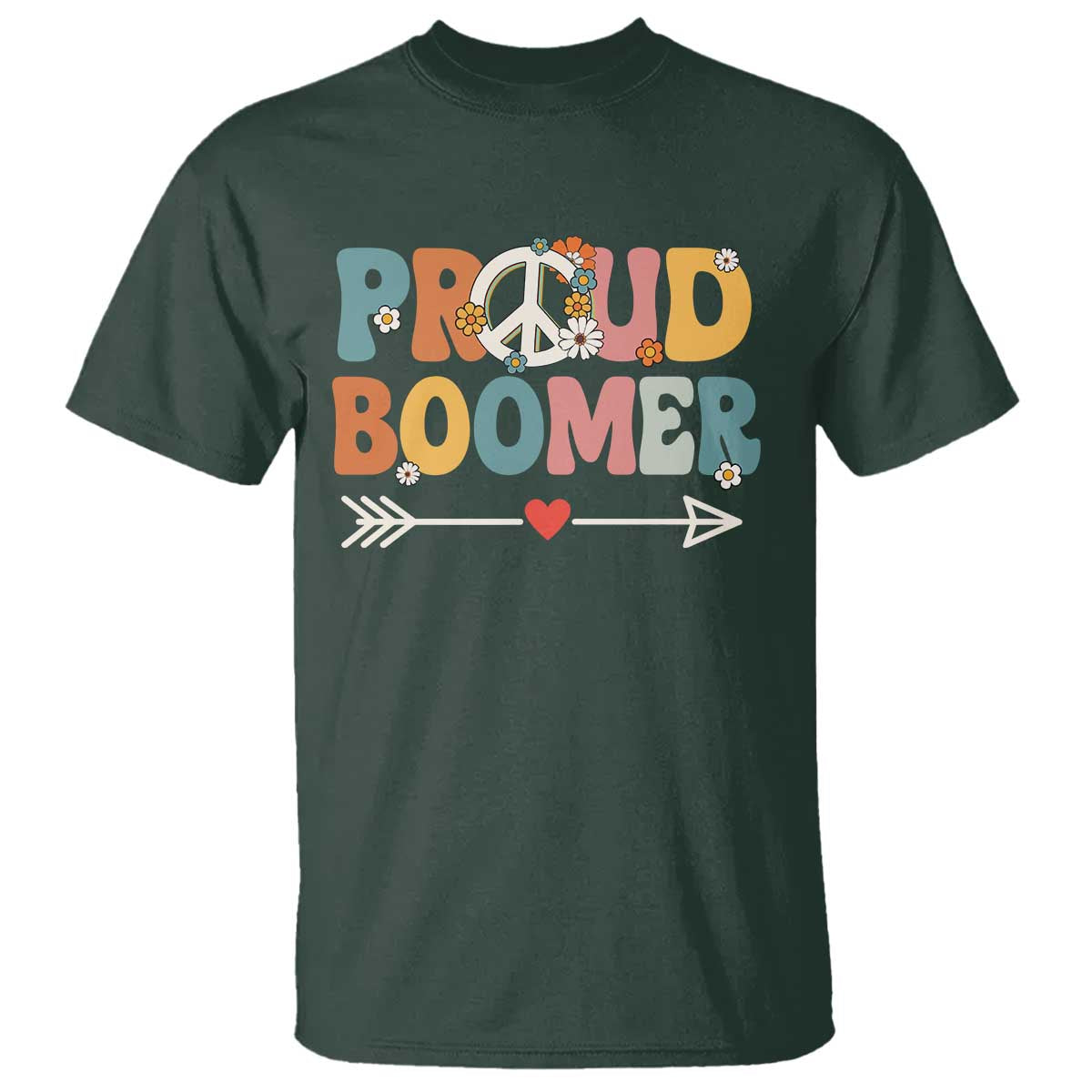 Proud Boomer T Shirt Boomers Generation Peace Sign Hippie 50s 60s - Wonder Print Shop