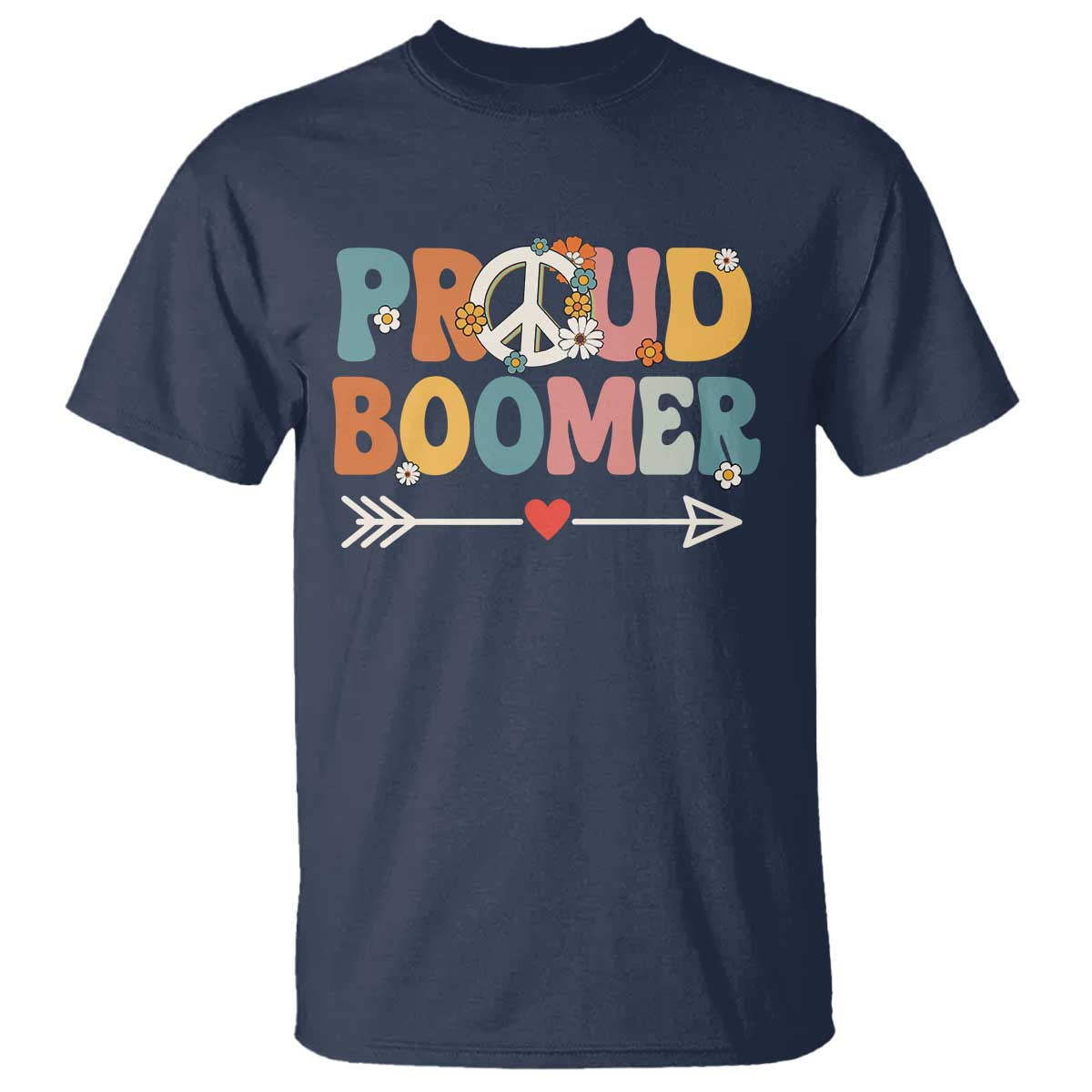 Proud Boomer T Shirt Boomers Generation Peace Sign Hippie 50s 60s - Wonder Print Shop