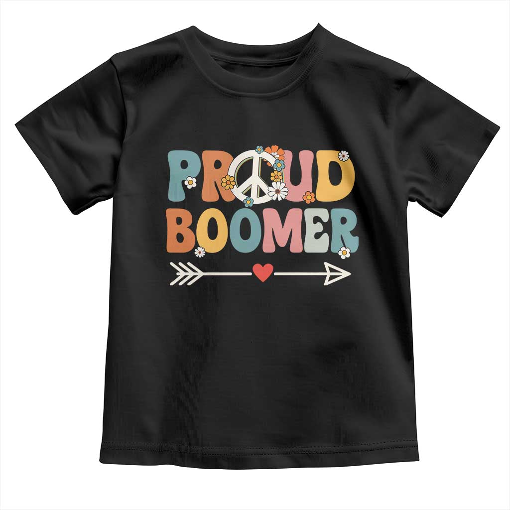 Proud Boomer Toddler T Shirt Boomers Generation Peace Sign Hippie 50s 60s - Wonder Print Shop