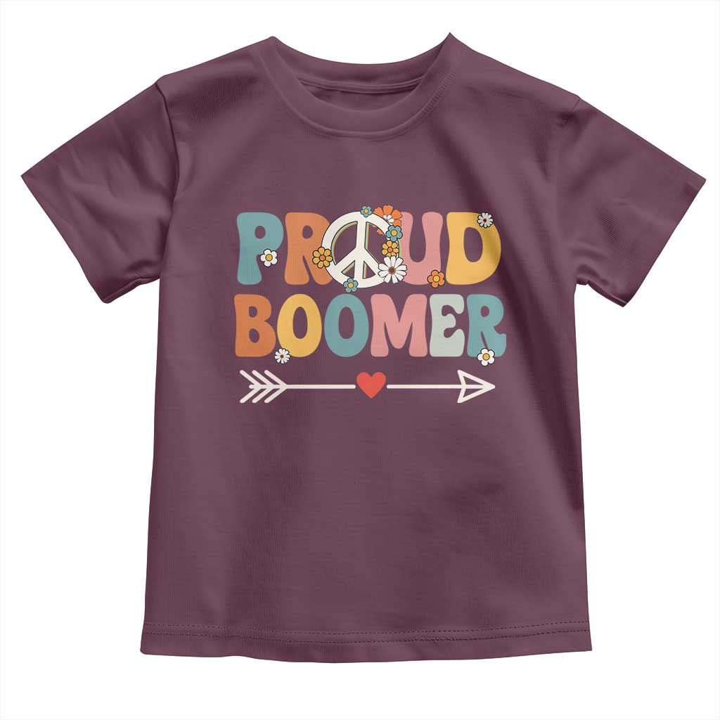 Proud Boomer Toddler T Shirt Boomers Generation Peace Sign Hippie 50s 60s - Wonder Print Shop