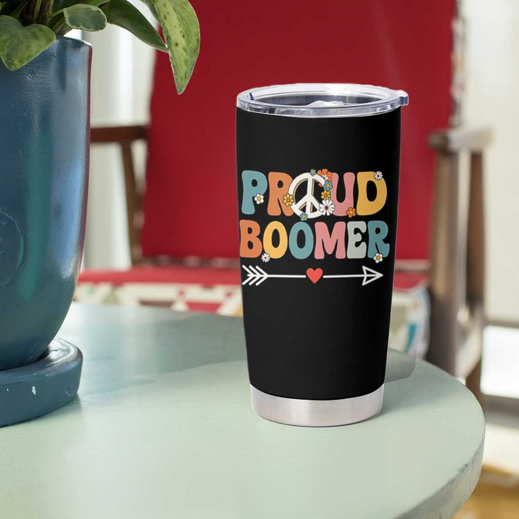 Proud Boomer Tumbler Cup Boomers Generation Peace Sign Hippie 50s 60s - Wonder Print Shop