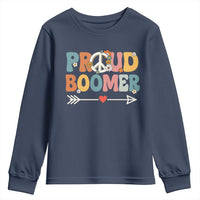Proud Boomer Youth Sweatshirt Boomers Generation Peace Sign Hippie 50s 60s - Wonder Print Shop