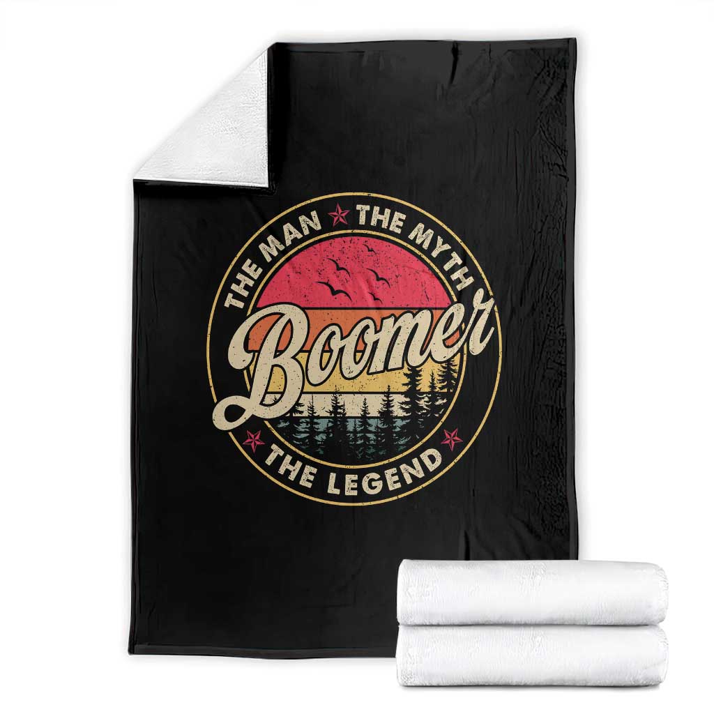 Boomers Generation Throw Blanket The Man The Myth The Legend - Wonder Print Shop
