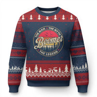 Boomers Generation Ugly Christmas Sweater The Man The Myth The Legend - Wonder Print Shop