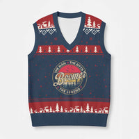 Boomers Generation V-Neck Knit Sweater Vest The Man The Myth The Legend - Wonder Print Shop