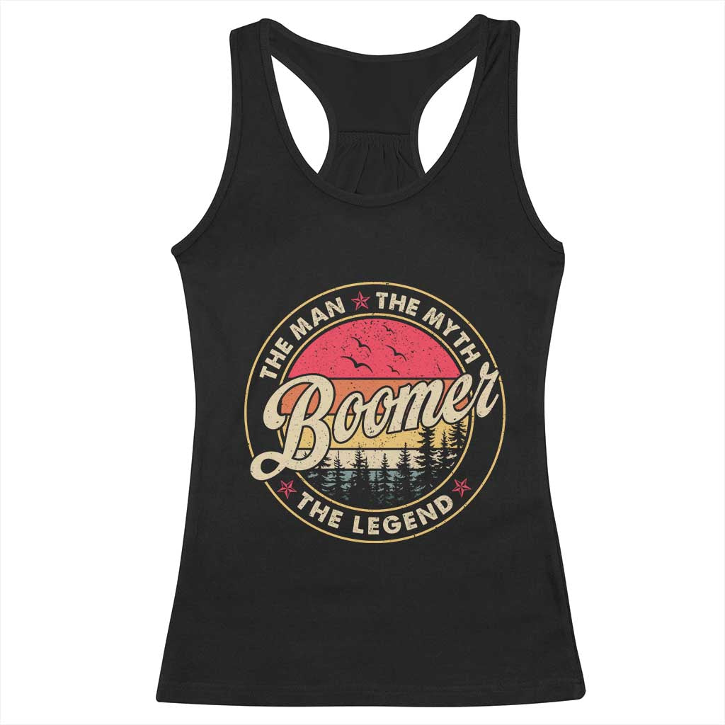 Boomers Generation Racerback Tank Top The Man The Myth The Legend - Wonder Print Shop