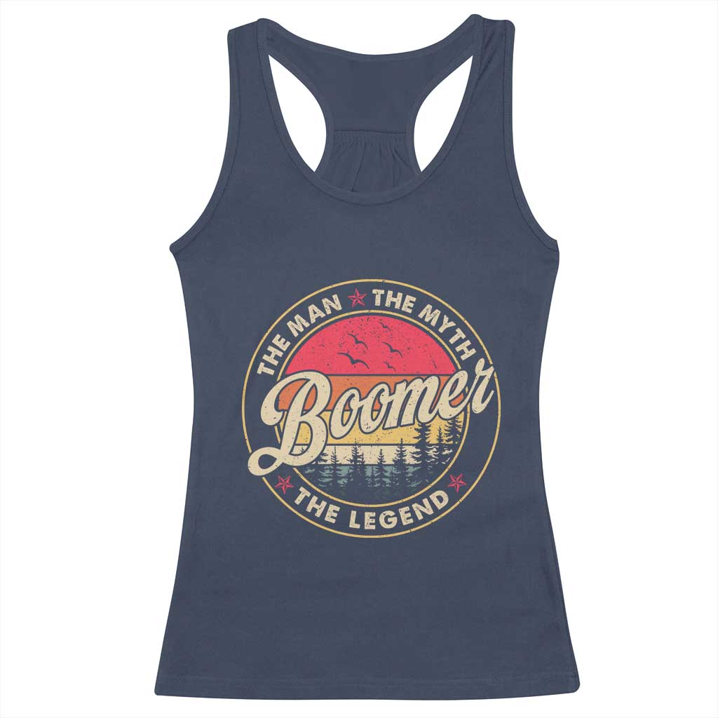 Boomers Generation Racerback Tank Top The Man The Myth The Legend - Wonder Print Shop