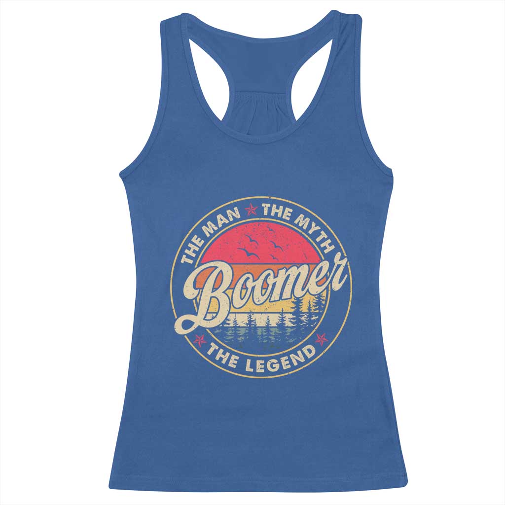 Boomers Generation Racerback Tank Top The Man The Myth The Legend - Wonder Print Shop