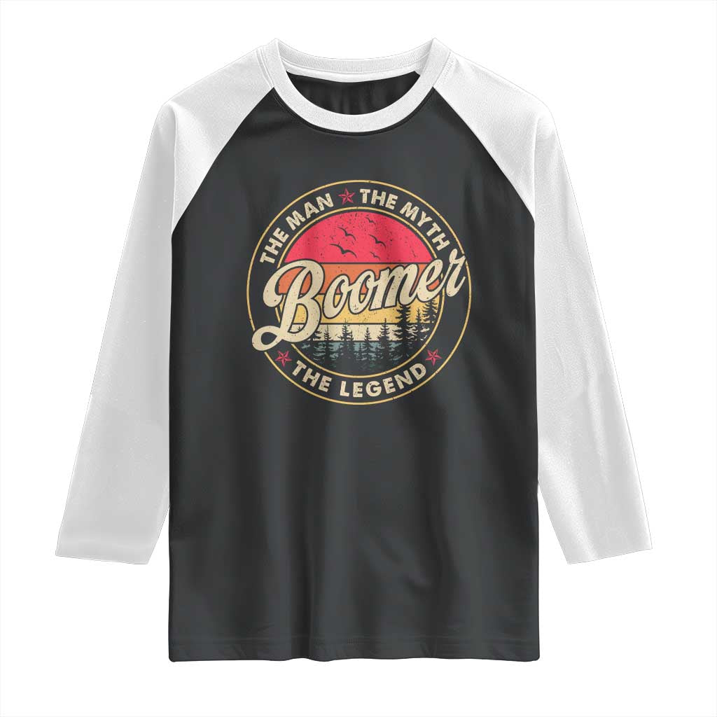 Boomers Generation Raglan Shirt The Man The Myth The Legend - Wonder Print Shop