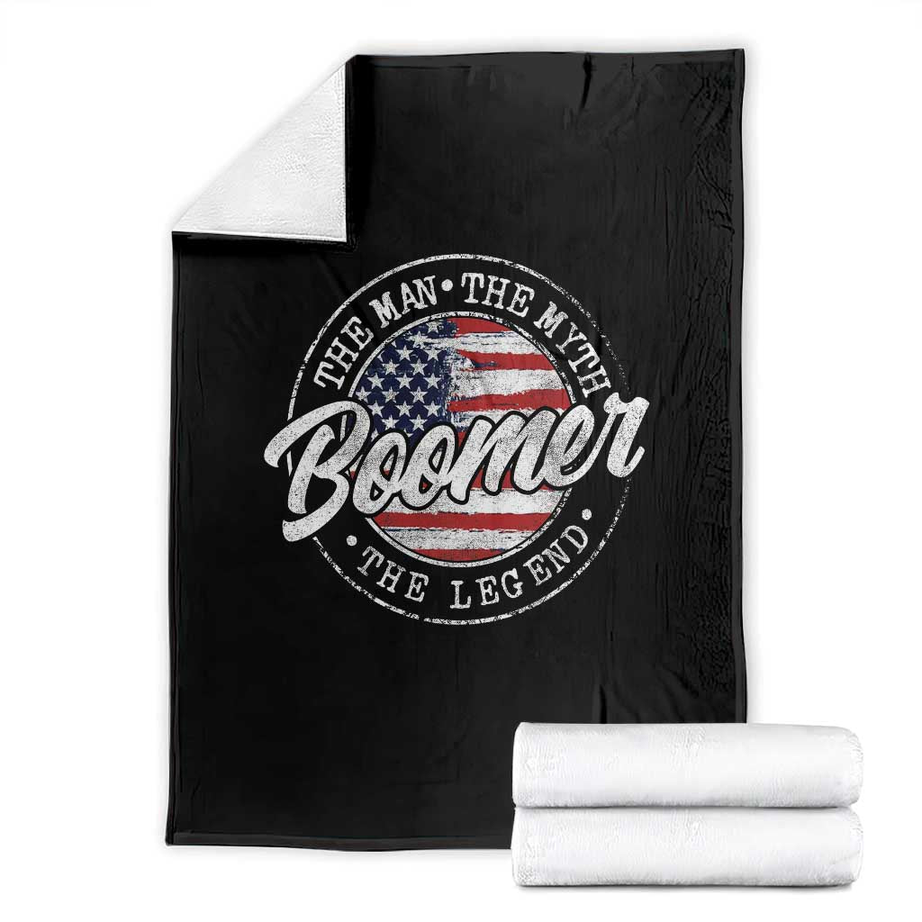 Boomers Generation Throw Blanket Vintage The Man The Myth The Legend American Flag - Wonder Print Shop