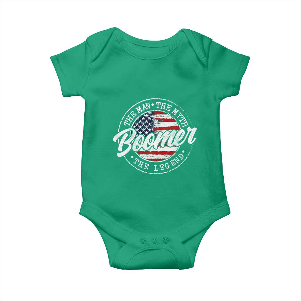 Boomers Generation Baby Onesie Vintage The Man The Myth The Legend American Flag - Wonder Print Shop