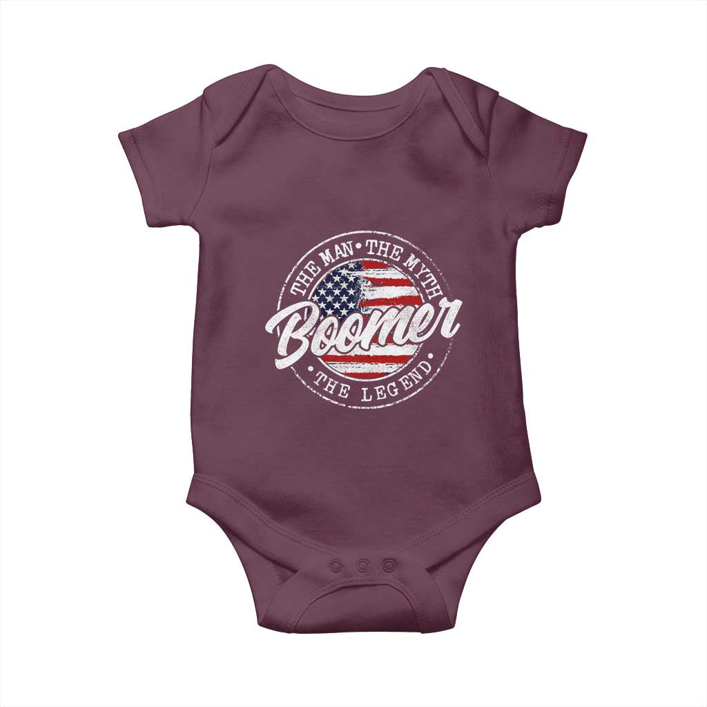 Boomers Generation Baby Onesie Vintage The Man The Myth The Legend American Flag - Wonder Print Shop