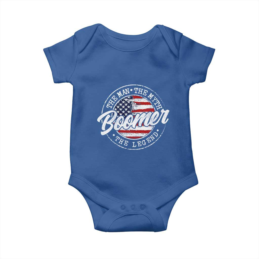 Boomers Generation Baby Onesie Vintage The Man The Myth The Legend American Flag - Wonder Print Shop