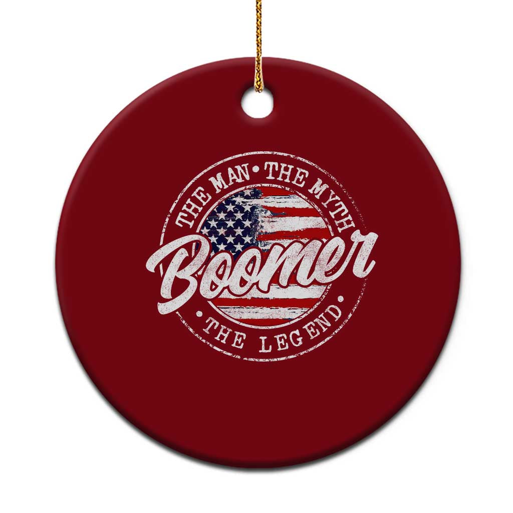 Boomers Generation Ceramic Ornament Vintage The Man The Myth The Legend American Flag - Wonder Print Shop
