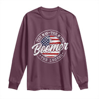 Boomers Generation Long Sleeve Shirt Vintage The Man The Myth The Legend American Flag - Wonder Print Shop