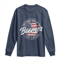 Boomers Generation Long Sleeve Shirt Vintage The Man The Myth The Legend American Flag - Wonder Print Shop